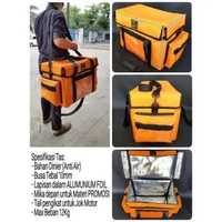 Tas Delivery Model Selempang Alumunium Foil Ojol Kurir Makanan Box Motor Orange