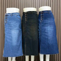 LF - ROK JEANS 7/9 ALESYA SKIRT || ROK JEANS KANCING SAMPING