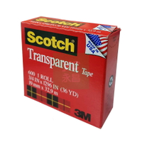 3M Scotch® 透明膠帶 19mmX32.9m / 個 600（紅盒）