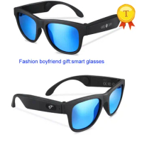 Fashion long standby Music Play Wireless Bone Conduction Driving Sun Glasses eyeglasses Headset With colorful Polarized Lens