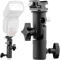 Universal Flash Hot Shoe Umbrella Holder Mount Adapter for Studio Light E Stand with 1/4 3/8 Screw Bracket Studio Accessories