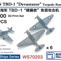 BUNKER WS70203 1/700 USN TBD-1"Devastator'Torpedo Bomber 3D Print Set 6pcs