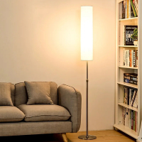 簡約現代創意黑白布藝立式落地檯燈 LED調光遙控立燈 可伸縮沙發智能燈 床頭閱讀燈 帶遙控調光燈 床頭燈 氛圍燈 裝飾燈