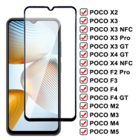 9D Full Cover Tempered Glass For Xiaomi Poco M2 M3 M4 M5 Pro M5S Screen Protector POCO X3 X4 NFC X2 F2 F3 F4 GT Protective Glass