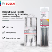 Bosch 4-Pit Twist Hammer Drill Bit Sds High Hardness Series 1 Series 5 Round Tungsten Carbide Drill Bits for Concrete Walls