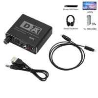 HIFI DAC Digital To Analog Audio Converter RCA 3.5mm AUX RCA eadphone Amplifier Toslink Optical Coaxial Output DAC