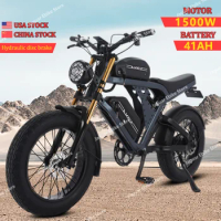 Electric Bike 1500W48V23AH+18AH Removable Dual Battery Electric Bicycle Motorcycle Style Full suspension Mountain Off-Road Ebike