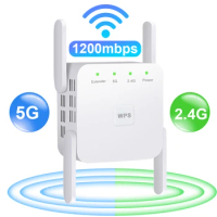 5GWiFi Repeater 1200Mbps Wireless WiFi Amplifier Signal 5Ghz Wi Fi Long Range Extender Access Point Booster Home Wi-Fi Internet