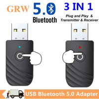 Grwibeou USB Bluetooth 5.0 transmitter receiver stereo Bluetooth RCA 3.5mm AUX for  pc headphones home stereo car HiFi audio
