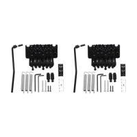 Electric Guitar Double Tremolo Bridge Assembly System For Lic Ibanez Parts Replacement 2 Set (Black)