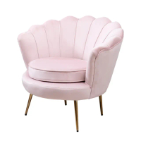 【簡約家具】花瓣沙發 貝殼砂發 時尚絨布休閒椅 單人沙發椅(小戶型沙發 網紅款 咖啡椅)