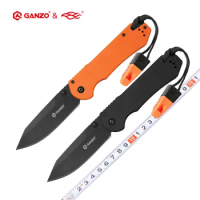 58-60HRC Ganzo G7453 440C G10 Handle with a whistle Folding knife Survival Camping tool Pocket Knife tactical edc outdoor tool