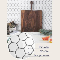 10 Sheets Hexagon Self Adhesive Wall Stickers Peel And Stick Tiles 3D Waterproof Kitchen Backsplash Viny Wallpaper Decor