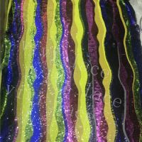 sst011# new 5yards/lot colorful african sequin luxury fabric for wedding bridal gown dress/sawing