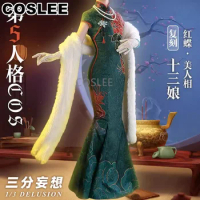 COSLEE Identity V Michiko Geisha Cosplay Costume Slim Cheongsam Dress Game Suit Halloween Carnival Party Outfit Women New