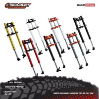 Scarlet Racing - Shock USD Double Adjuster CRF 150 Full CNC ORANGE/GREY