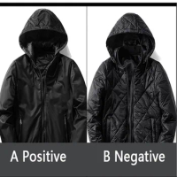 Men's detachable hooded double-sided jacket autumn winter cotton flight jacket South Korea slim men's fashion