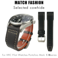 Genuine Leather Watchband 20mm 21mm 22mm Fit for IWC Mark XVIII Le Petit Prince Pilot’s Watch IW3777 IW3270 Brown Cowhide Strap
