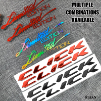 'Limited' Letter Sticker for Motorcycle Sticker for Click 125 V3 125i 150 Emblem Tank Wheel Sticker 