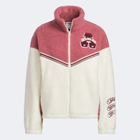 【adidas 愛迪達】Vrct Pf Jkt W 女 立領外套 運動外套 休閒 米白 粉紅 亞版(JD6370)