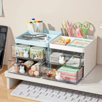 2-layer Stationery Organizer Drawer Style Pen Holder Cute Office Organizers Desk Organizing Plastic Boxes Accessories School