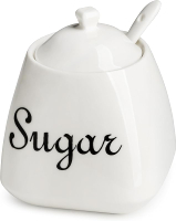 Gomakren Sugar Bowl with Lid and Spoon Sugar Container Sugar Dish 10oz Ceramic Sugar Jar for Coffee 