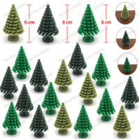 Christmas Decoration Pine Building Block Tree Accessories Moc Assembly Figures Family Garden Forest Model Child Gifts DIY Toys