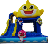 Inflatable Deep Sea Small Shark Jump Bouncing House, Bouncy Castle, Slide Combo for Baby