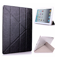 Apple iPad 2/3/4 Y折式側翻皮套(附保貼)-黑色