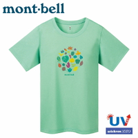 【Mont-Bell 日本 女 WIC.T 山木葉短袖排汗T恤《海青》】1114182/運動上衣/快乾透氣