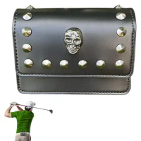 Golf Rangefinder Leather Bag Skull Magnetic Closure Holder Case Range Finder Carry Bag Laser Distance meter Belt Waist Bag