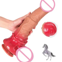 Realistic Horse Dildo Suction Cup Soft Silicone Animal Dildo Man's Butt Plug Expander Toy Female Masturbation Big Cock Adult Toy