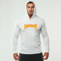 Autumn Spring Running Shirt Mens Bodybuilding Sport Hooded T-shirt Long Sleeve Compression Tops Gym T Shirt Men Fitness Tshirt