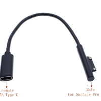 0.2m 15V 3A USB Type-C Power Supply for Microsoft Surface Pro 4 5 6 Go PD Charging Adapter Cable DC Cord Fast Charger Tablet
