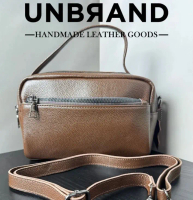 Tas 2 in 1 Sling bag & Hand Bag Pegangan Atas Samping Selempang Pria Kulit Asli Original Unbrand V8