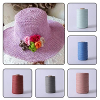 280-300 Meters Natural Raffia Yarn Thread Ribbon Rope Hand Crochet Foldabe Raffia Bag Hatm for Handknitting Raffia Straw Hats