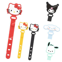 小禮堂 Sanrio 三麗鷗 矽膠造型集線束帶3入組 (大頭款) Kitty 酷洛米 帕恰狗