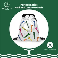 Partees Golf Ball Bag - Tas Bola Golf Kulit Leather Kantong Bola Golf Pouch