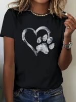 Women's Short Sleeve T-Shirt Fresh Style Simple Pattern Casual Short Sleefjvtjrhyxr