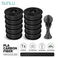 SUNLU Carbon Fiber PLA 3D Filament For 3D Printer 1.75mm Black PLA Carbon Filament 5rolls/set 10KG 3