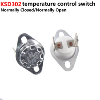 5PCS Normally open KSD302 16A 250V 40-130 Degree Ceramic KSD301 Normally Closed Temperature Switch Thermostat 45 55 60 65 70 75