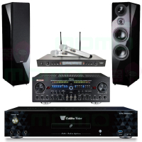 【金嗓】CPX-900 K1A+Zsound TX-2+SR-928PRO+KTF P-889 鋼烤版 黑(4TB點歌機+擴大機+無線麥克風+喇叭)