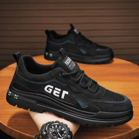 Spring men's work shoes 2024 new model, winter workwear mesh shoes, breathable mesh work shoes for c