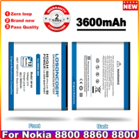 LOSONCOER 3600mAh BP-6X Battery / BP 6X BL-5X Use For Nokia 8800/8860/8800 Sirocco/N73i 8801 886 8800s etc Mobile Phones