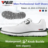 Pgm Professional Golf Shoes Mens Waterproof Golf Sneakers Men Anti-Skid Breathable Shoes Casual Buckle Shoeslace Sports Trainers