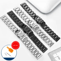 Matte Glossy Stainless Steel Strap For Seiko Citizen Men's Watch Chain Black Silver 18 20 21 22 23 24mm Give Tool