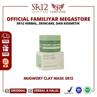 Mugwort Clay Mask SR12 Membersihkan Pori-Pori Ekstrak Mugwort, Spirulina MASKER WAJAH BPOM