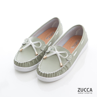 ZUCCA-金屬編織朵結平底鞋-z7206gn