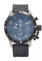 Expedition Expedition Jam Tangan Pria - Black Silver - Leather Strap - 6381 MCLTBBA