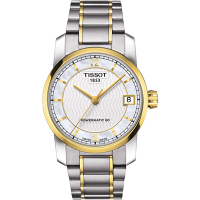 TISSOT 天梭 官方授權 T-Classic 【鈦】時尚機械女錶 母親節禮物-珍珠貝x雙色版/32mm T0872075511700